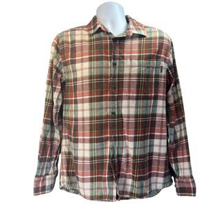 Eddie Bauer Mens M Flannel Plaid Long Sleeves Button Up Outdoors/Cozy/Hiking
